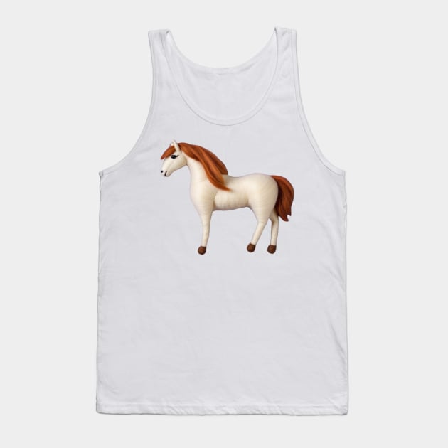 Cute Fuzzy Horse Tank Top by panfurwarellc